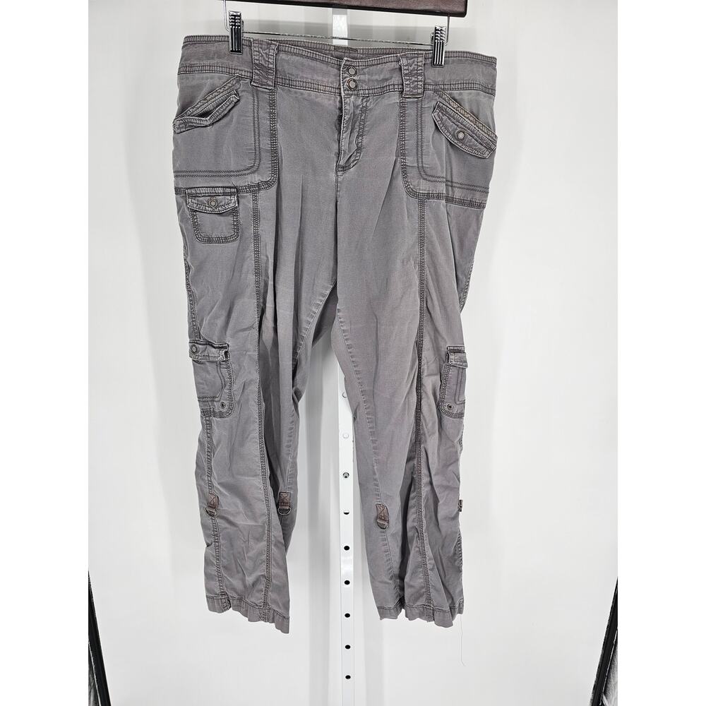 Vtg Sonoma Life + Style Womens Sz 16 Cargo Pants Light Gray Straight Leg
